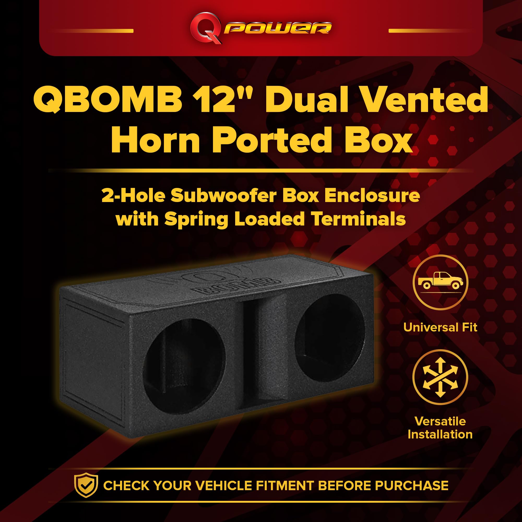 Amazon.com: Q Power QBomb Dual Vented Horn Ported Subwoofer Box